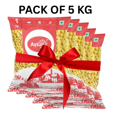 ASTUTI TOOR DAL | PACK OF 5 (1KG /PACKET)| UNPOLISHED | SORTEX PREMIUM DAL